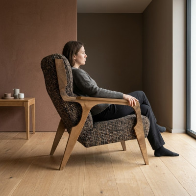 Luxus Sëtzfauteuil Livingroom Sëtz Stoff Polyester Stil Modern Design Neit