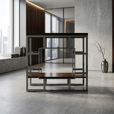 Konsolendësch Holz Dësch Edelstahl Konsole Luxus Wunnzëmmer Design