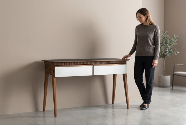 Wunnzëmmer Braun Konsolendësch Modern Holz Dësch Konsol Luxus Design