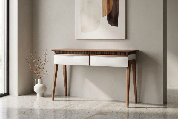 Wunnzëmmer Braun Konsolendësch Modern Holz Dësch Konsol Luxus Design