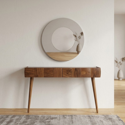 Konsolendësch mat Spigel Modern Wunnzëmmer Luxus Miwwel Set Konsole