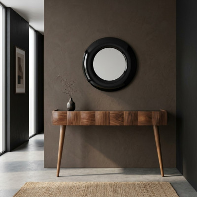 Konsole Kommode Modern Holz Konsolendësch mat Spigel Luxus Wunnzëmmer