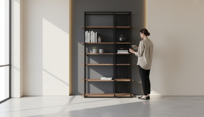Modern Bicherregal Luxus Bicherschaf Miwwelen Regal Wunnzëmmer Ariichtung