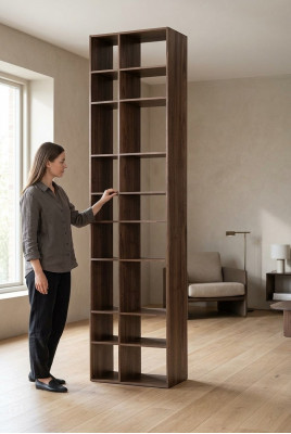 Modern brong Holz Bicherregal Wunnzëmmer Regaler Ariichtung nei Miwwelen