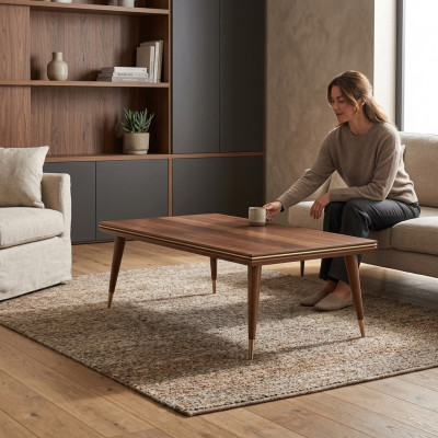 Couchtischen Luxus Dëscher Wunnzëmmer Design Miwwelen Brong Kaffisdësch