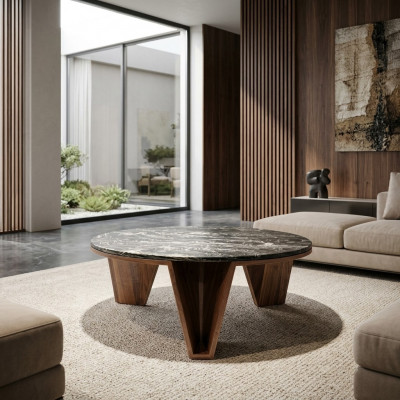 Luxus Holz Design Dësch Tiny Kroos Wunnzëmmer Kaffisdësch Modern Ariichtung