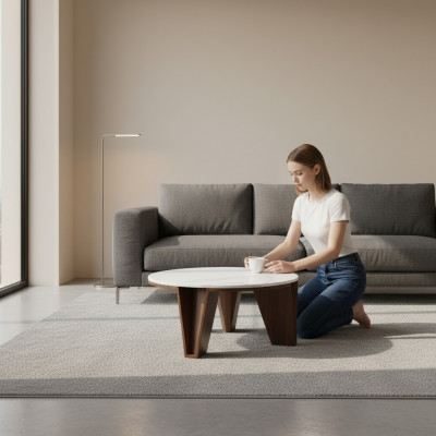 Design Beemchent Dësch Wunnzëmmer Kaffisdësch Niewendësch Modern Ariichtung