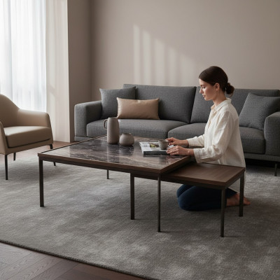 Wunnzëmmer Neie 2x Couchdësch Luxus Dësch Ariichtung Design Miwwelen