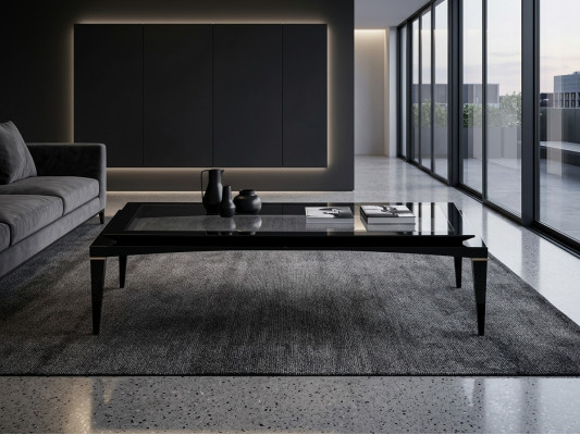 Schwaarze Couchtisch Wunnzëmmer Luxus Design Miwwelen Kaffisdësch Dësch Nei