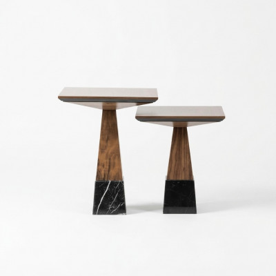 2x Niewentafel Holz Kaffisdësch Wunnzëmmer Luxus Design Miwwelen Ariichtung