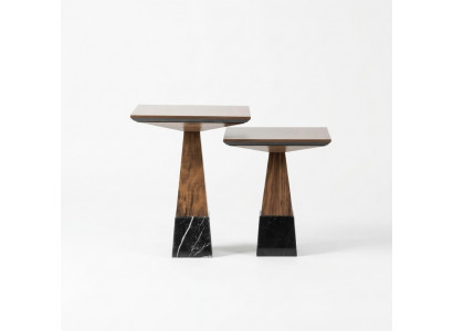 2x Niewentafel Holz Kaffisdësch Wunnzëmmer Luxus Design Miwwelen Ariichtung
