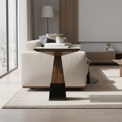 Wunnzëmmer Kaffisdësch Säitentësch Holz Miwwelen Design Ariichtung Nei