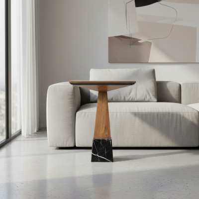 Neien Holzbäizdësch Design Modern Ariichtung Dësch Wunnzëmmer Kaffisdësch
