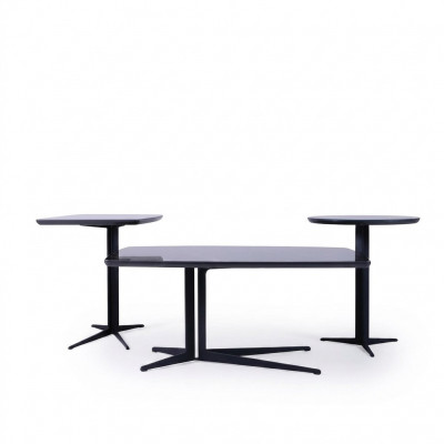 Wunnzëmmer Set 3tlg Luxus Couchtisch 2x Niewentisch Dësch Ariichtung