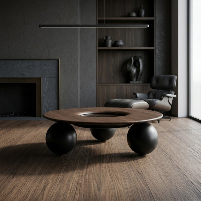 Luxus Braun Ronde Miwwelstëmm Wunnzëmmer Design Miwwelen Modern Ariichtung