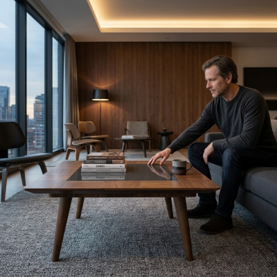 Modern Miwwelen Wunnzëmmer Dësch Design Ariichtung Kaffisdësch