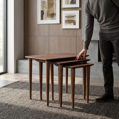 Braune Niewentafel Modernen Design Ariichtung Luxus Kaffisdësch Wunnzëmmer