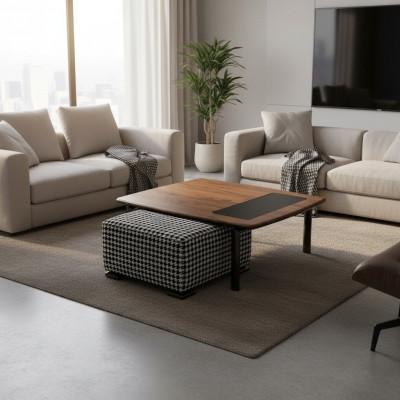 Design Komplette Modern Couchdësch mat Hocker Ariichtung Wunnzëmmer
