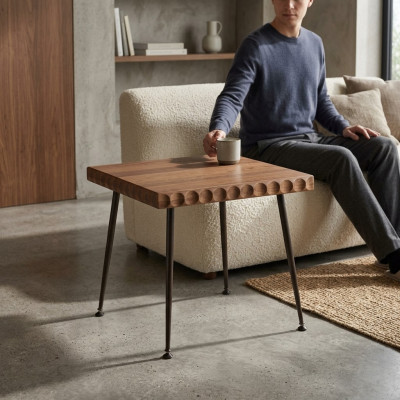 Holz Bäiztelltësch Wohnzimmer Modern Miwwelen Kaffisdësch Ariichtung Nei