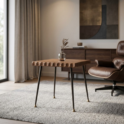 Holz Bäiztelltësch Wohnzimmer Modern Miwwelen Kaffisdësch Ariichtung Nei