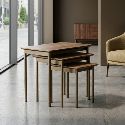 Moderne Dësch Wunnzëmmer Couchtische Kaffisdësch Holz Säitendësch