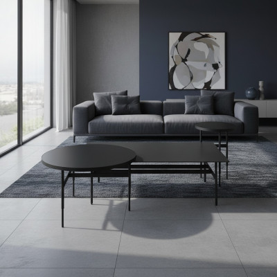Luxus Kommtisch Designer Miwwelen Set 3tlg 2x Säitentisch Wunnzëmmer Komplett