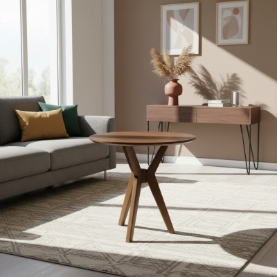 Säitetisch Holz Miwwelen Wunnzëmmer Modernen Design Kaffisdësch Ariichtung