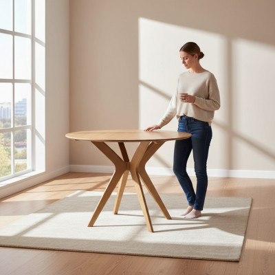 Iesszëmmer Modern Holz Iessdësch Luxus Design Miwwelen Nei Ariichtung