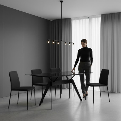 Iesszëmmer Luxus Iessdësch Neien Dësch Modern Design Miwwelen Metallesch Ariichtung