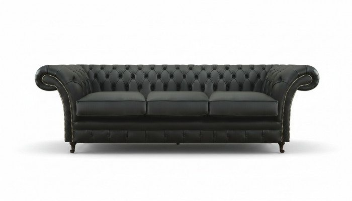 Living-Zëmmer Polstermöbel Chesterfield Dräisëtzer Sofa Textil Nei Ariichtung