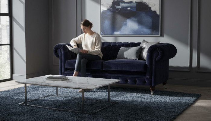 Zweisëtzer Canapé Polstermöbel Wunnzëmmer Nei Polstermöbel Modern Chesterfield