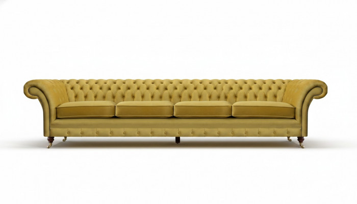 Viersëtzer Sofa Couch Giel Miwwelen Wunnzëmmer Polstermiwwele Chesterfield Neit