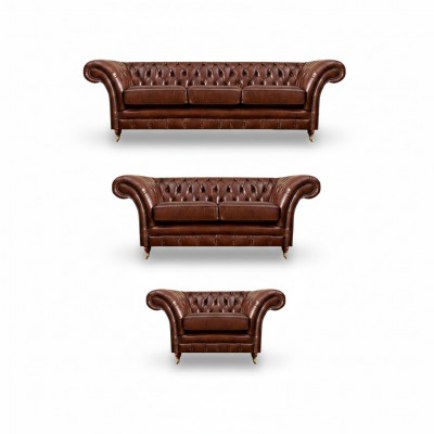 Polstermebel Couchegarnituren 3tlg Polster Sëtz Fautteuil Chesterfield Sofaen Nei
