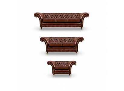 Polstermebel Couchegarnituren 3tlg Polster Sëtz Fautteuil Chesterfield Sofaen Nei