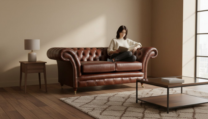 Chesterfield Sofa Zweesëtzer Canapé Wunnzëmmer Polsterméibel Nei Ariichtung