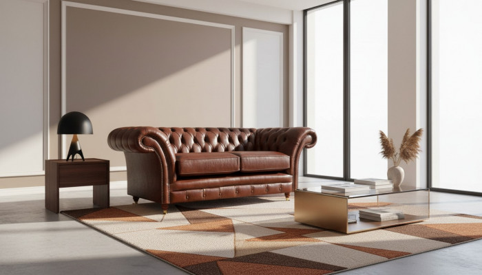 Chesterfield Sofa Zweesëtzer Canapé Wunnzëmmer Polsterméibel Nei Ariichtung