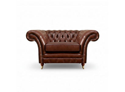 Wunnzëmmer Fotell Braun Chesterfield Ariichtung Couch Polstersëtz Nei