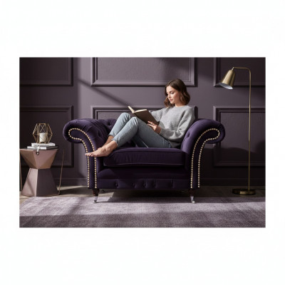 Wunnzëmmer Fotell Neit Design Luxus Chesterfield Polsterméibelen Textil