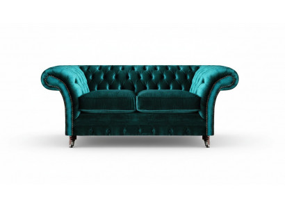 Chesterfield Design Gréng Sofa Zweisëtzer Sofa Ariichtung Polstermöbel