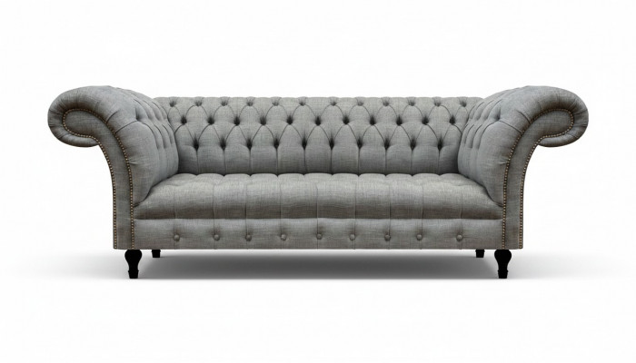 Wunnzëmmer Dräisëtzer Sofa Polstermöbel Chesterfield Couch Textil Nei