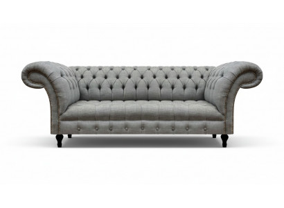 Wunnzëmmer Dräisëtzer Sofa Polstermöbel Chesterfield Couch Textil Nei