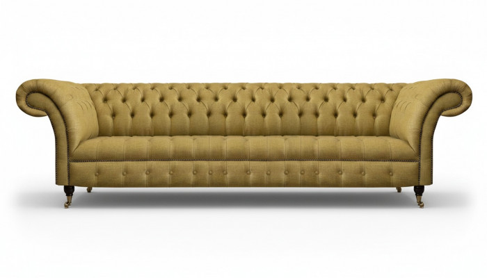 Luxus Sofa Véiersëtzer Couch Wunnzëmmer Chesterfield Textil Polstermöbel