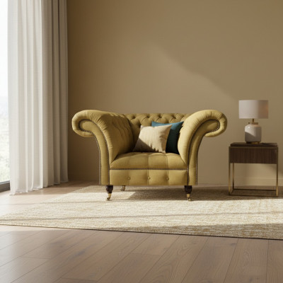 Fotell Textil Ariichtung Luxus Polsterfotell Chesterfield Wunnzëmmer Nei