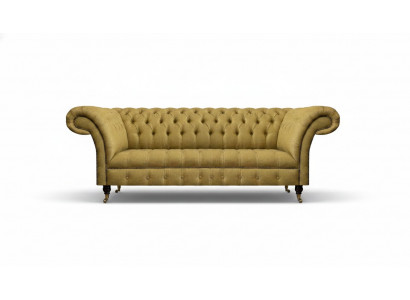 Chesterfield Dräsëtz-Couch Fëndelstéck Wohnungscouch Ariichtung Luxusstoff