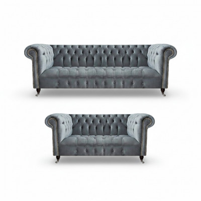 Wunnzëmmer Luxus Gro Chesterfield Fauteuil Neien Dräisëtzer Sofa Canapé