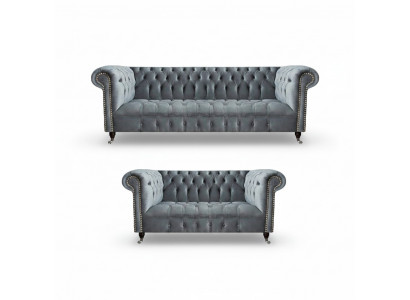Wunnzëmmer Luxus Gro Chesterfield Fauteuil Neien Dräisëtzer Sofa Canapé