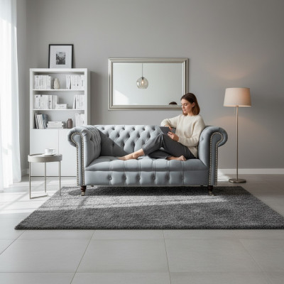 Sofa Zweesëtzer Luxus Miwwelen Wunnzëmmer Couch Ariichtung Chesterfield Sëtz