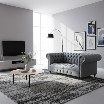 Sofa Zweesëtzer Luxus Miwwelen Wunnzëmmer Couch Ariichtung Chesterfield Sëtz