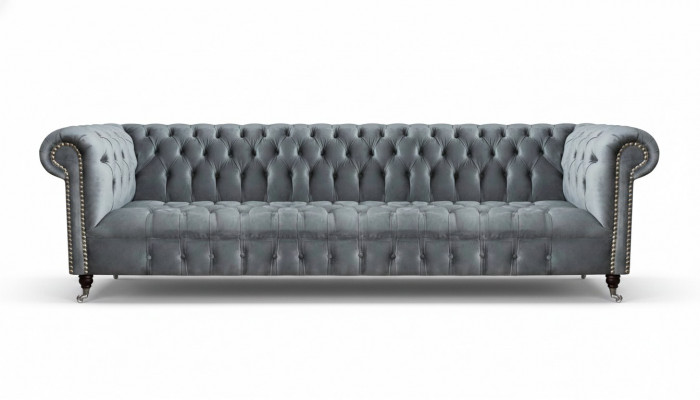 Chesterfield Luxus Véiersëtzer Grous Sofa Couch Wunnzëmmer Ariichtung