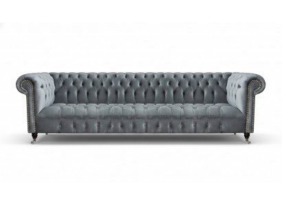 Chesterfield Luxus Véiersëtzer Grous Sofa Couch Wunnzëmmer Ariichtung